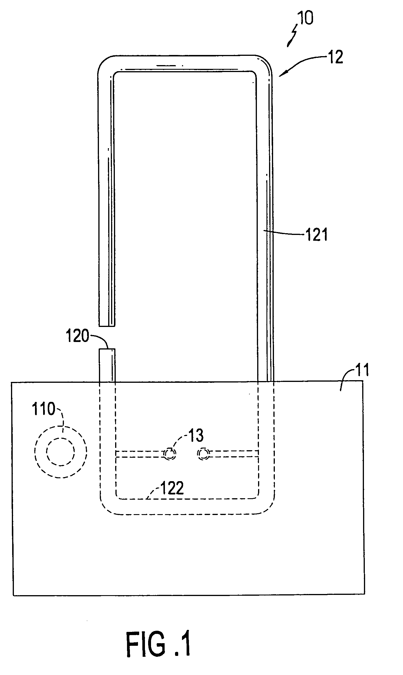 Flat indoor UHF antenna device for a digital television