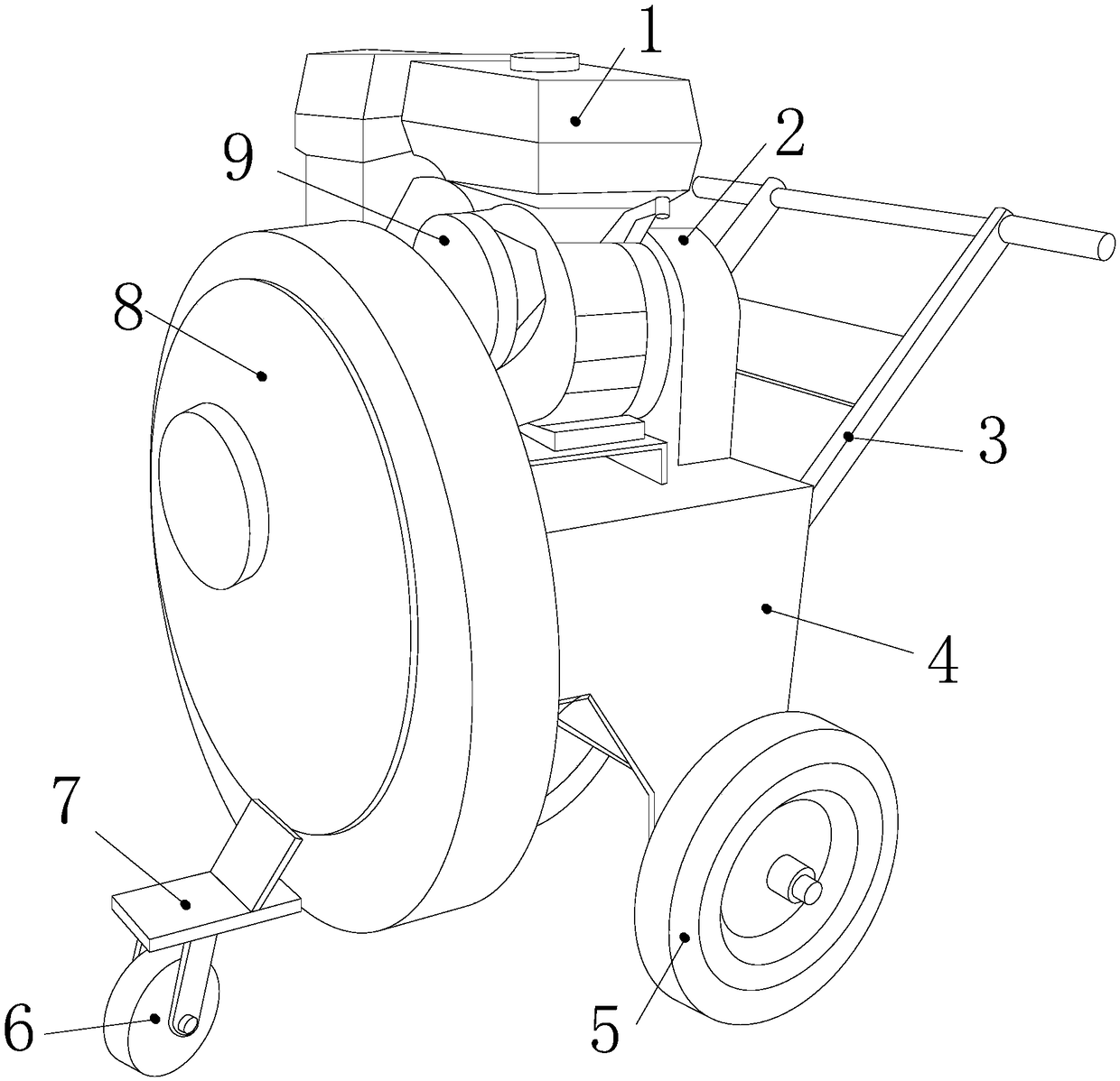 Snow removing device for road construction