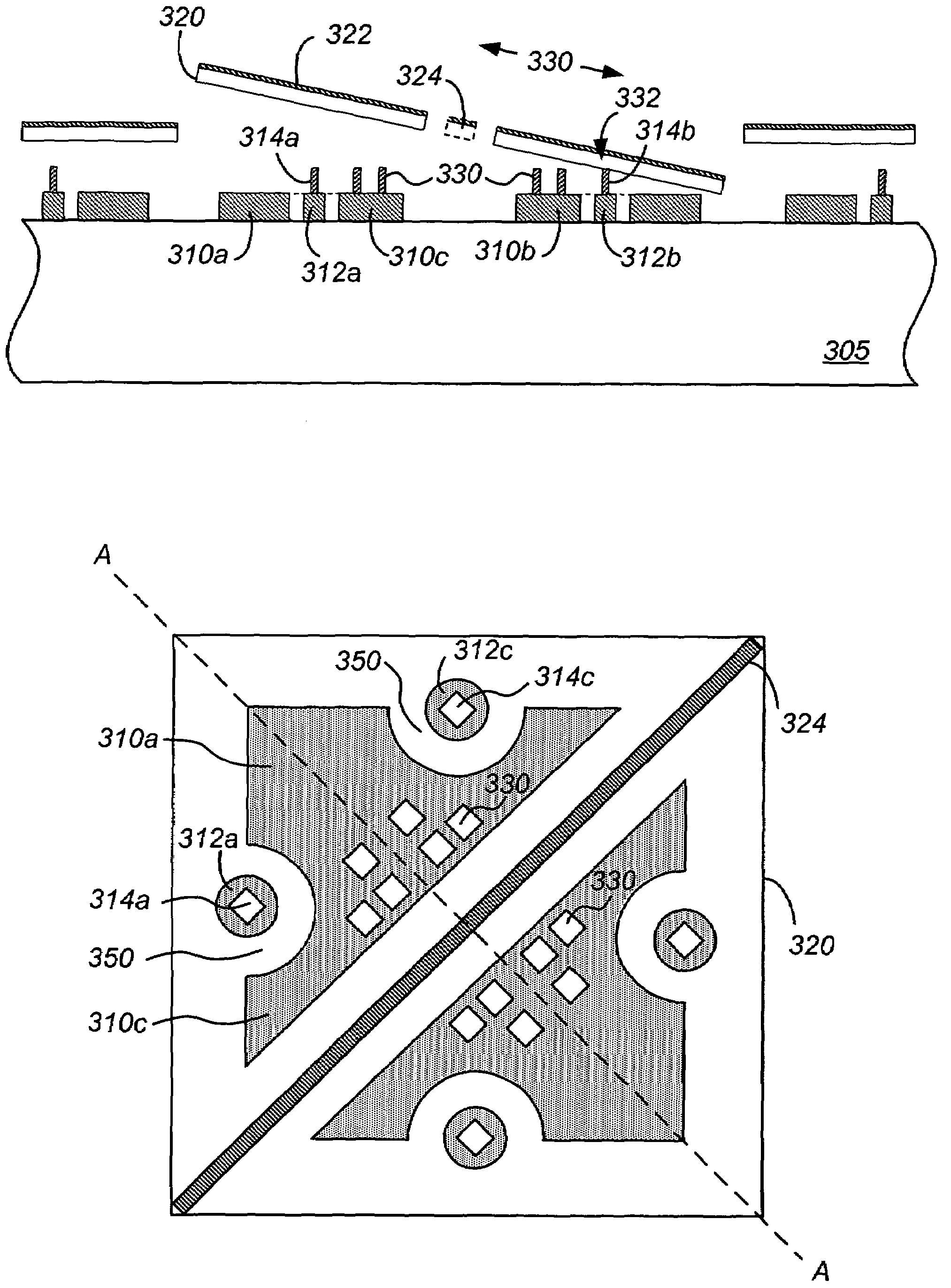 Method and structure for reducing parasitic influences of deflection devices on spatial light modulators