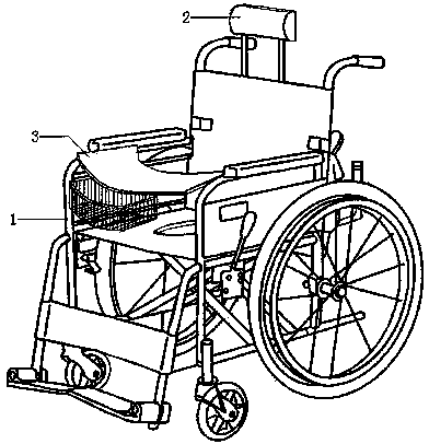 Hand-operated wheelchair with cambered small table and pedestal pan and manufacturing method of wheelchair