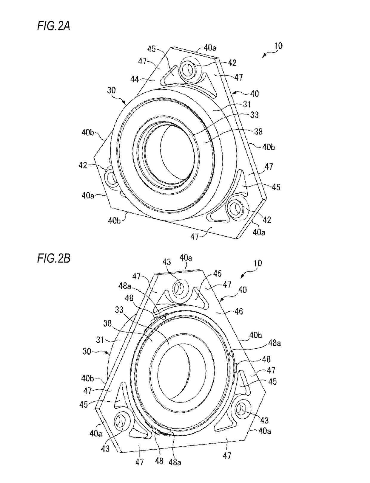 Bearing device and beading device fixing plate