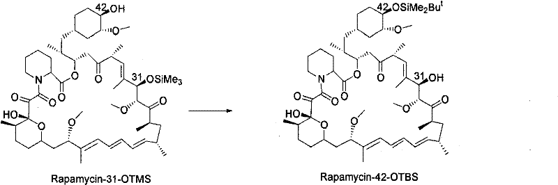 Novel method for protecting 31-position or 42-position hydroxyl of rapamycin by selective silicon etherification