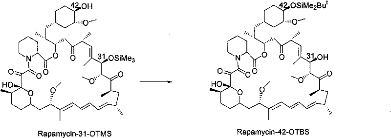 Novel method for protecting 31-position or 42-position hydroxyl of rapamycin by selective silicon etherification