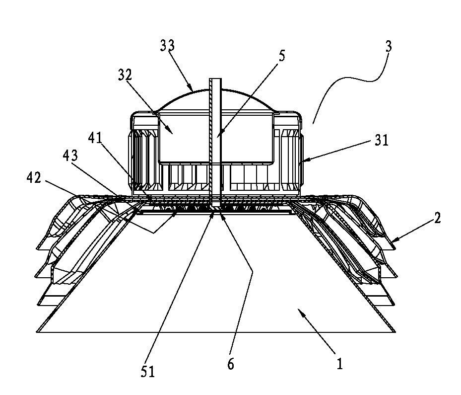 LED (Light Emitting Diode) lamp with multiple heat dissipation structures