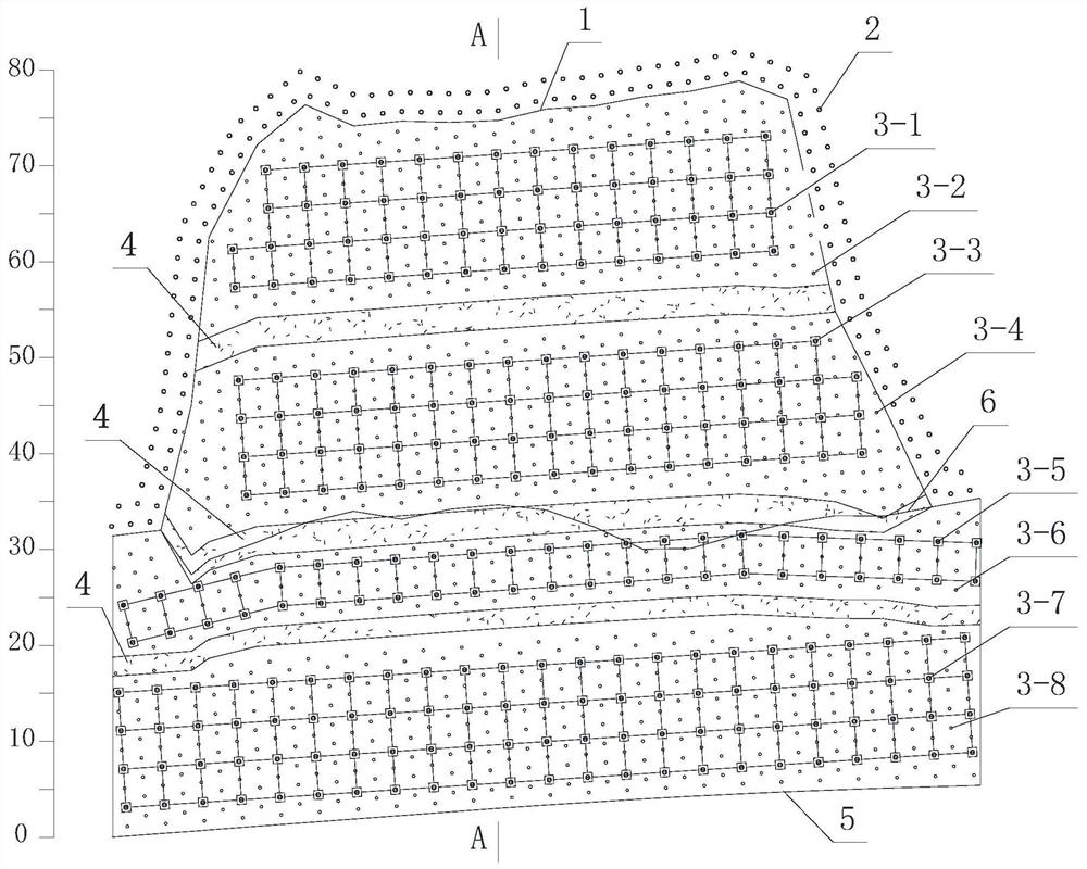 Treatment method for sliding of high slope of fragmented bulk solid on surface layer of deep-layer strong-dumping deformation body