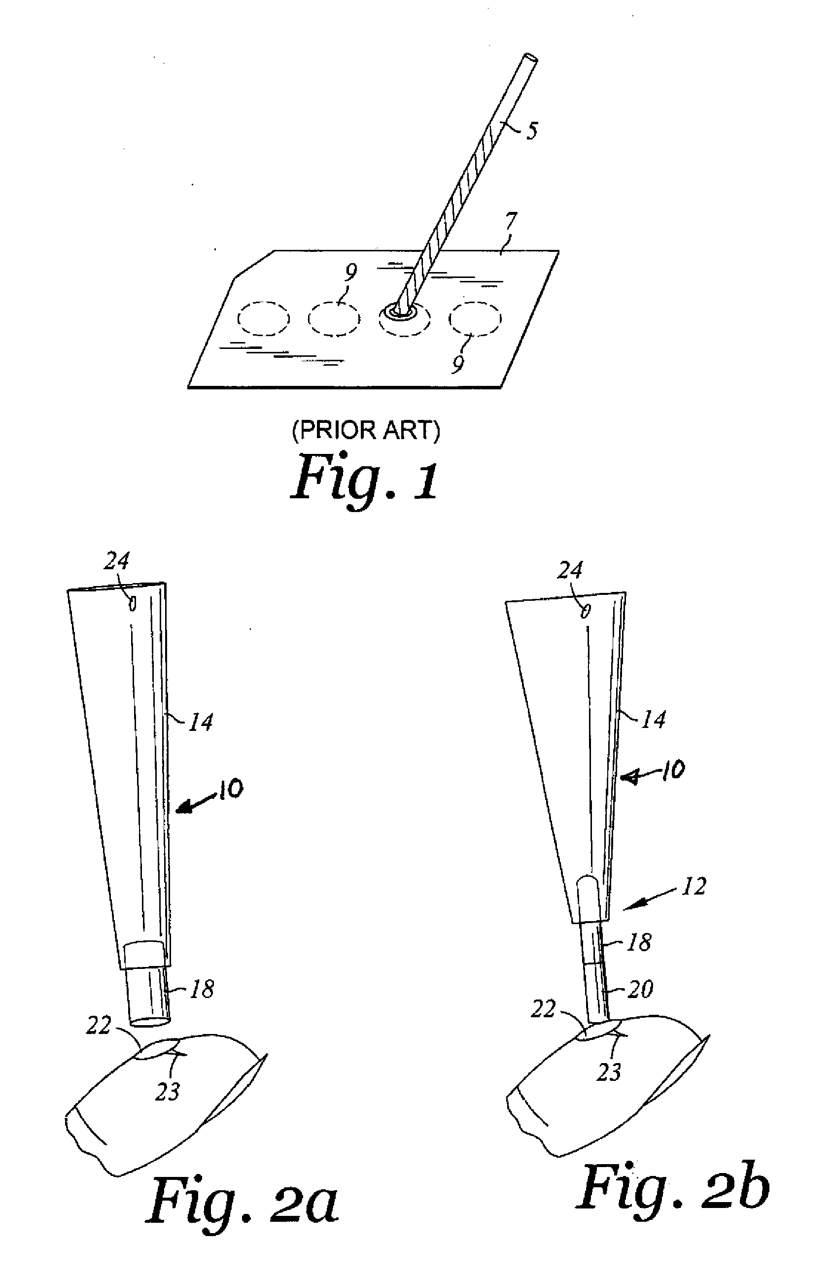 Method and apparatus for acquiring blood for testing