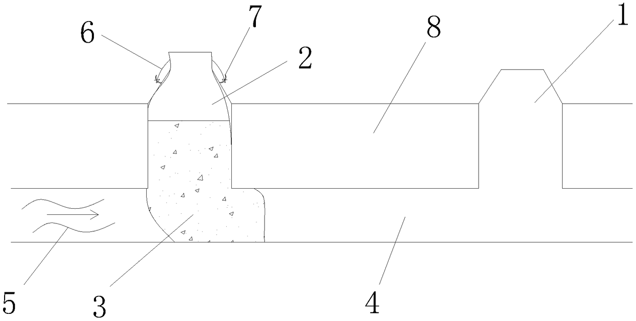 Drainage pipeline pocket-shaped water plugging device and construction installation structure and water plugging and unplugging method