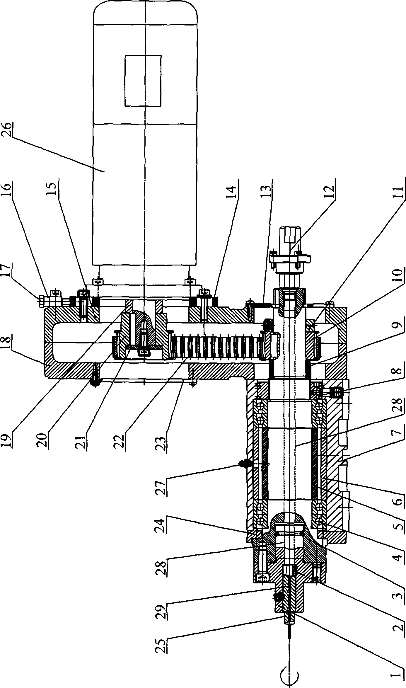Power head structure of deep-hole drilling machine