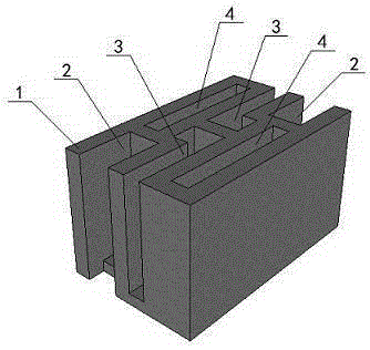 Heat-insulating energy-saving building block utilizing industrial waste and with uniform heat path