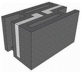 Heat-insulating energy-saving building block utilizing industrial waste and with uniform heat path