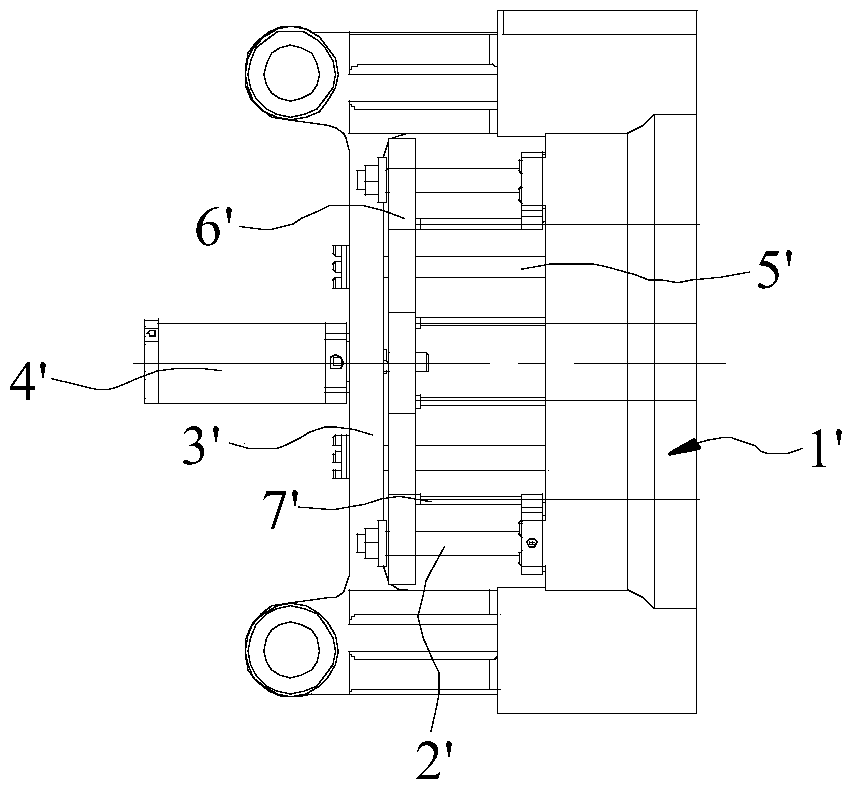 Main and auxiliary sub-mother two-stage oil cylinder multi-top injection molding top mold mechanism