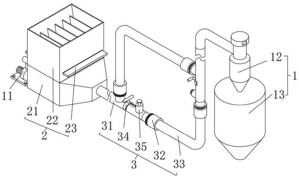 Positive-pressure pneumatic conveying system for particle dust