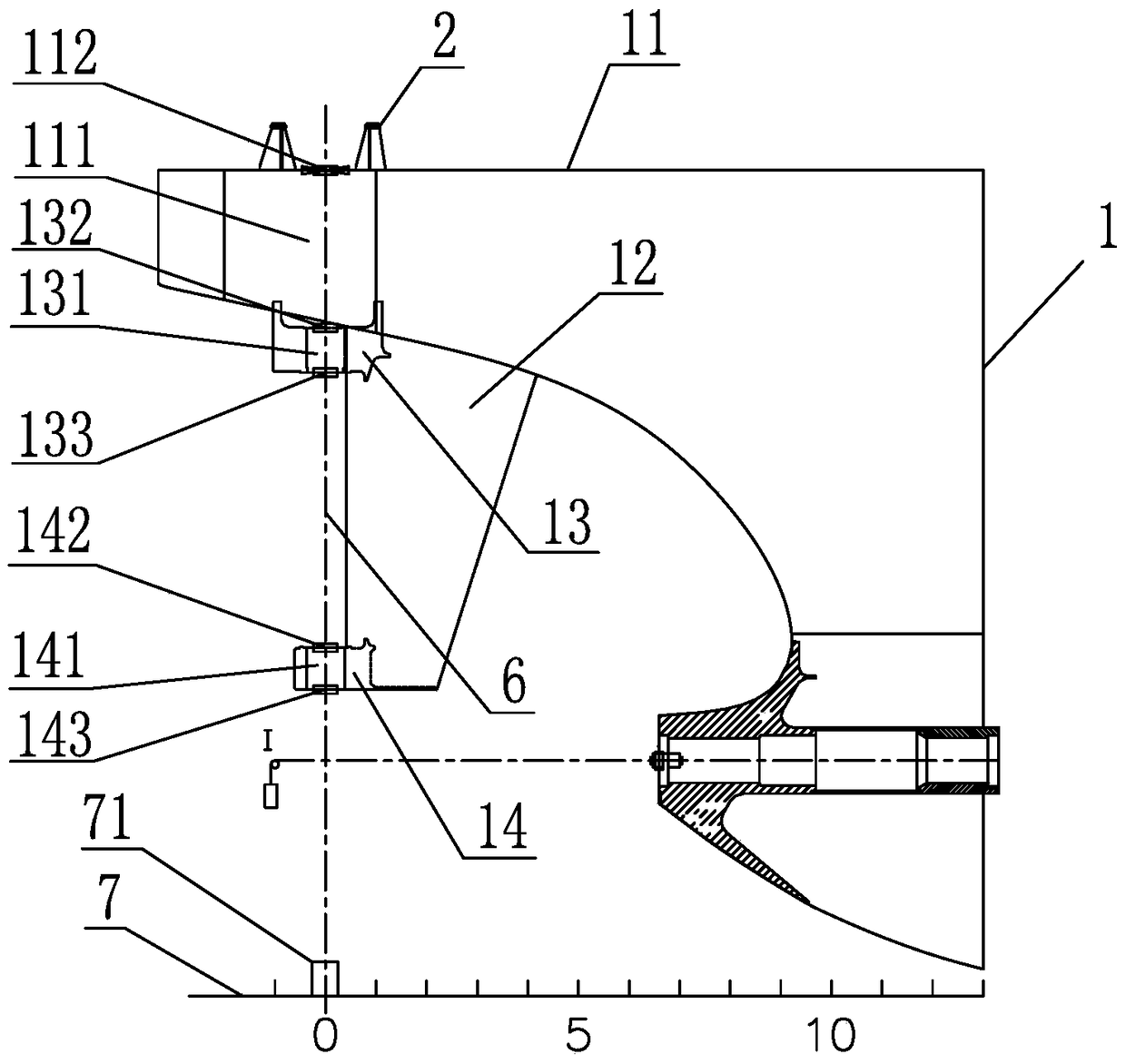 Installation method of semi-suspended rudder in half-ship floating state