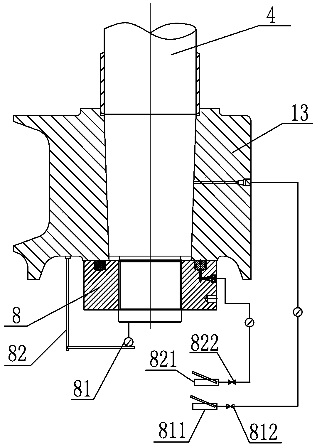 Installation method of semi-suspended rudder in half-ship floating state