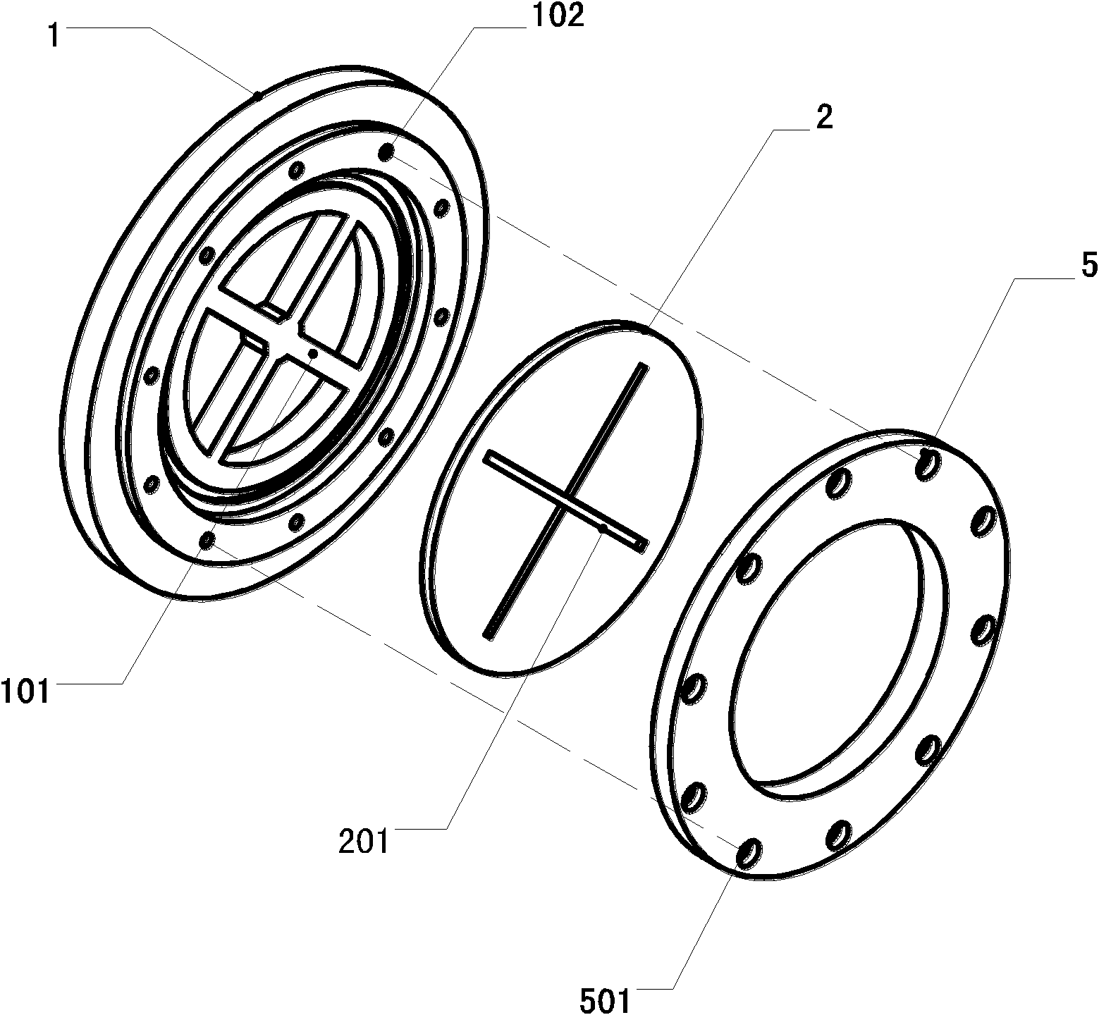 Aluminum film baffle device and pulse solid engine applying same