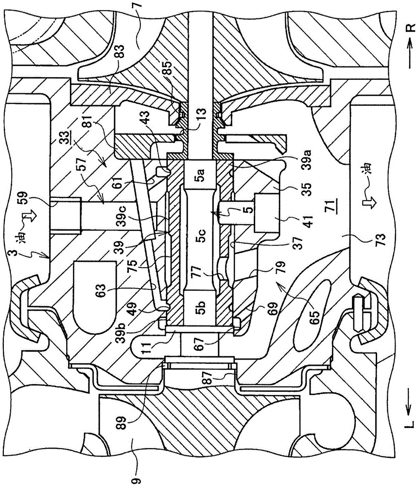 Rotor bearing support structure and supercharger