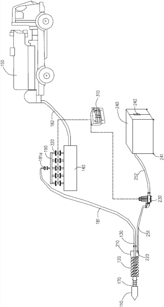 Integrated device for dredging drainage pipeline based on high pressure rotating jet flow
