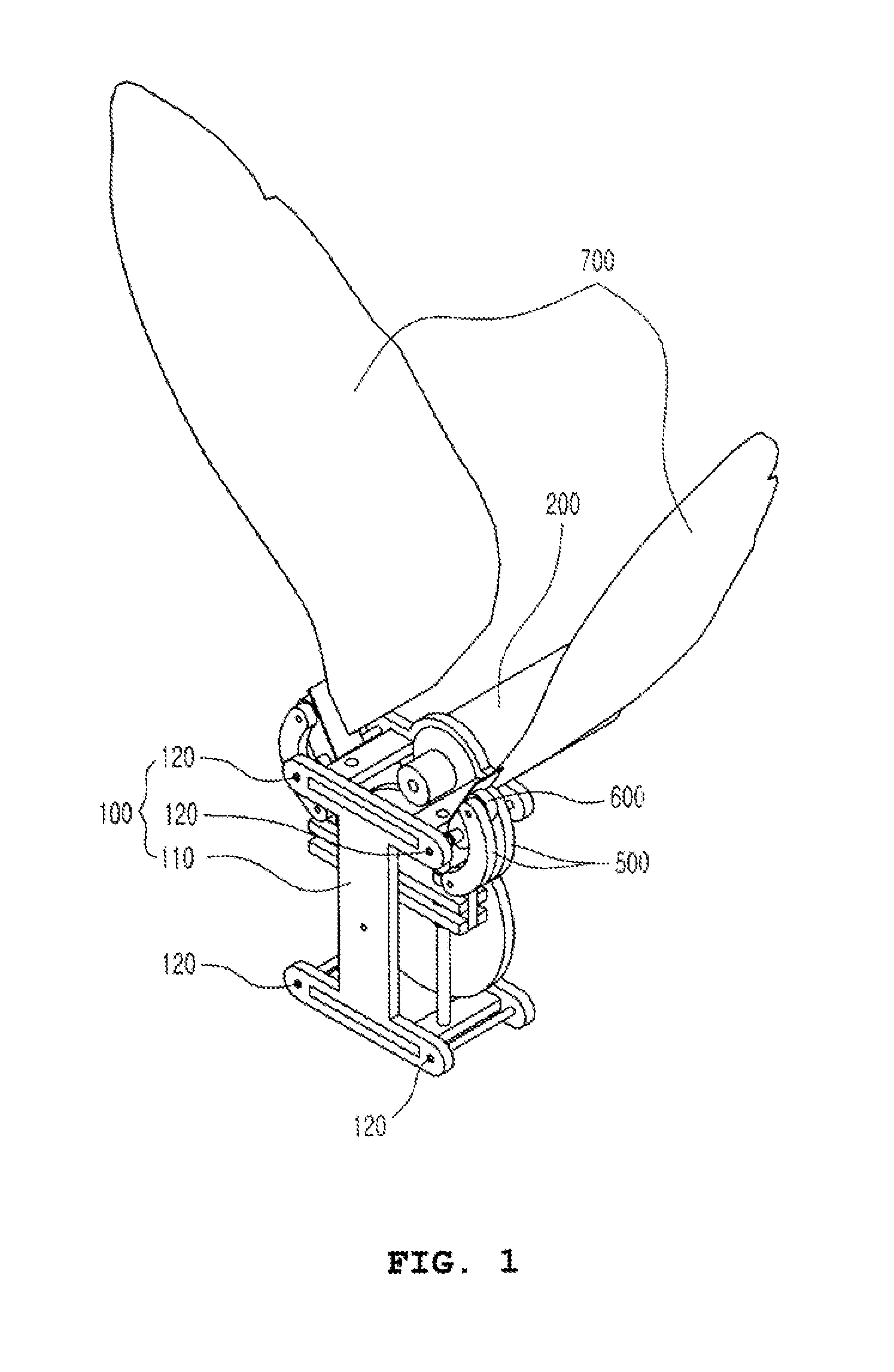 Flapping apparatus with large flapping angles
