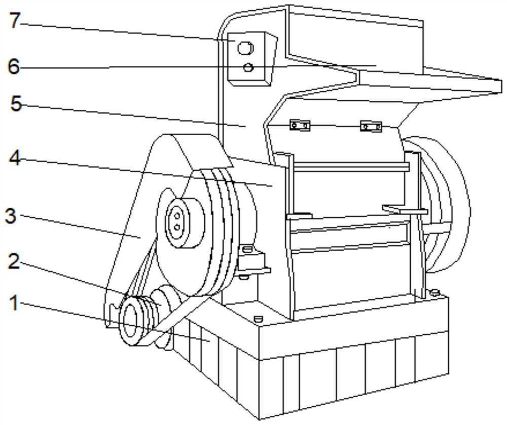 Building waste material crushing device