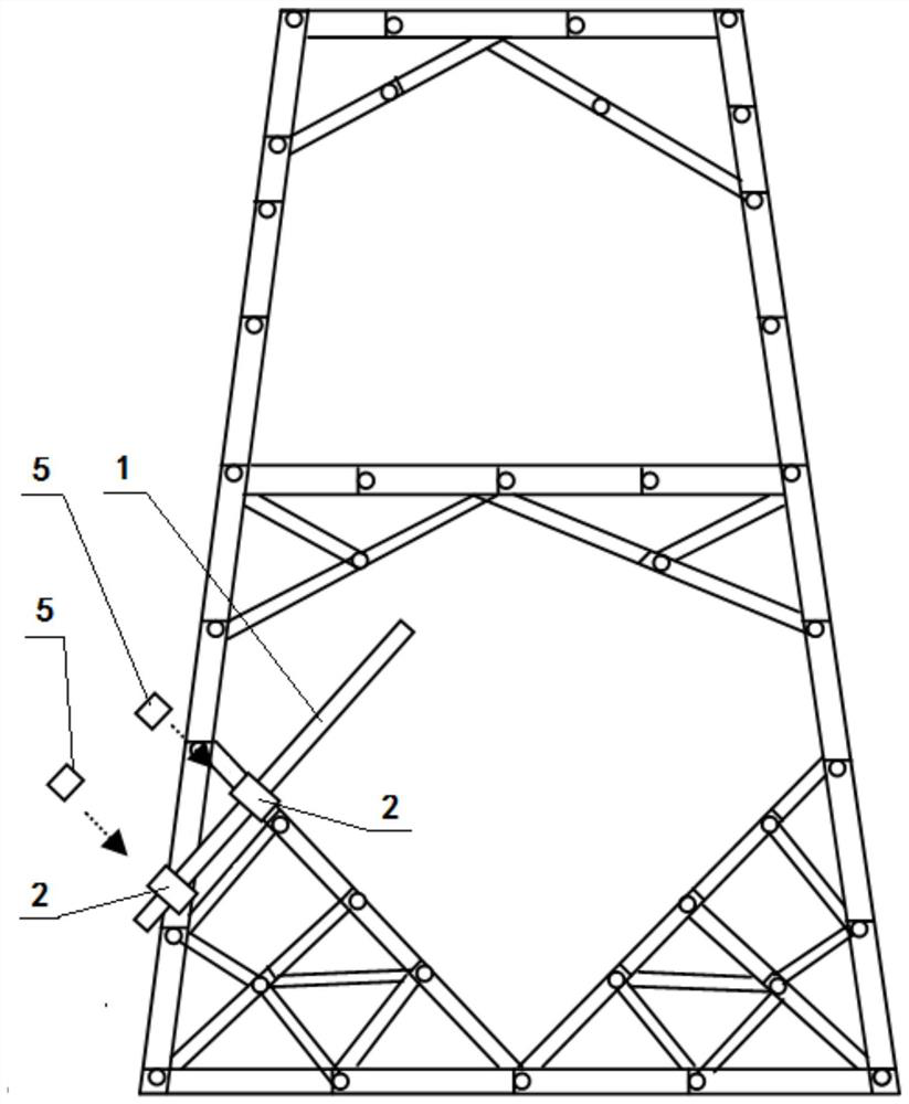 Transmission line iron tower angle steel tower material replacement protection device and replacement method
