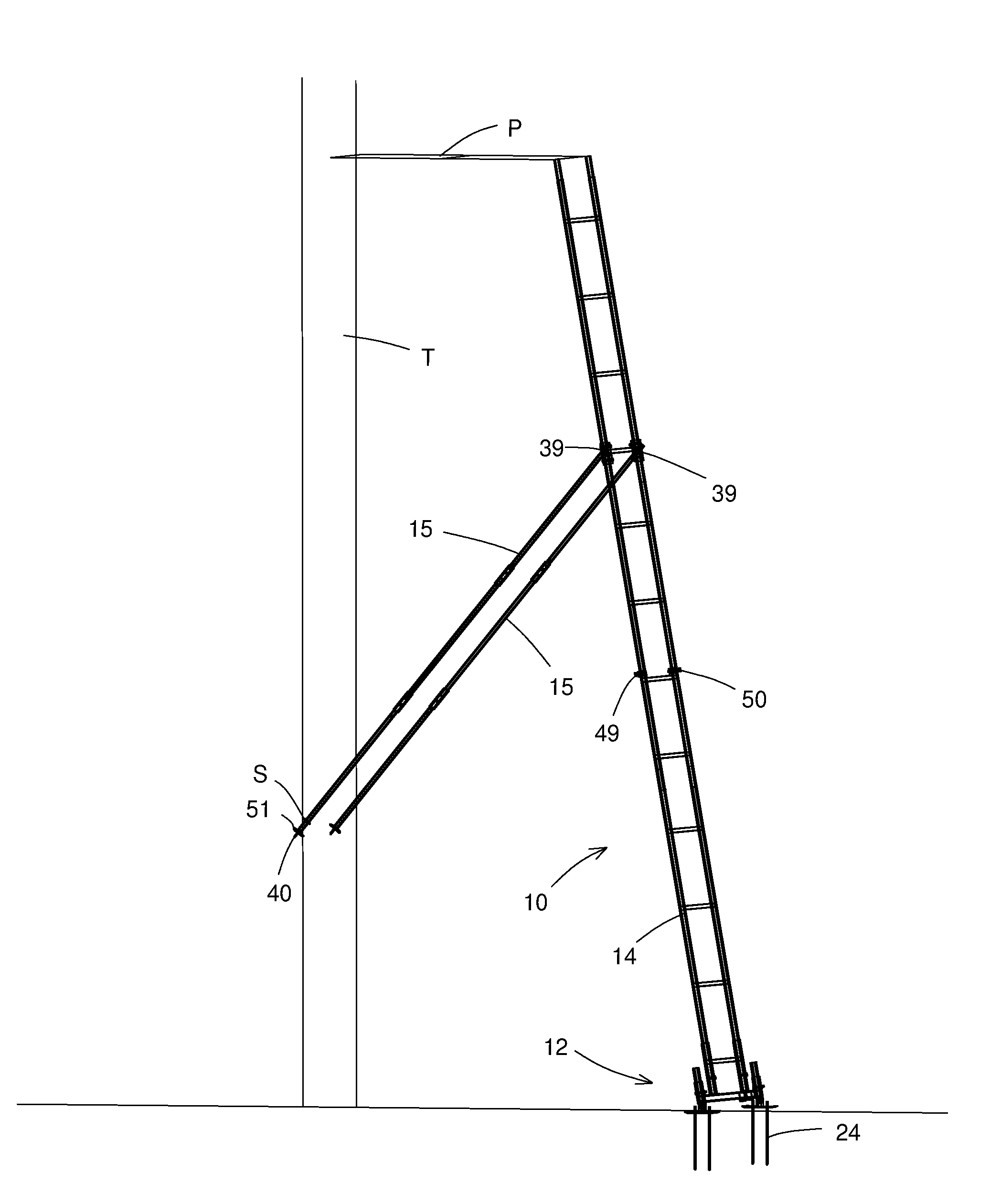 System for erecting ladder stand for hunting