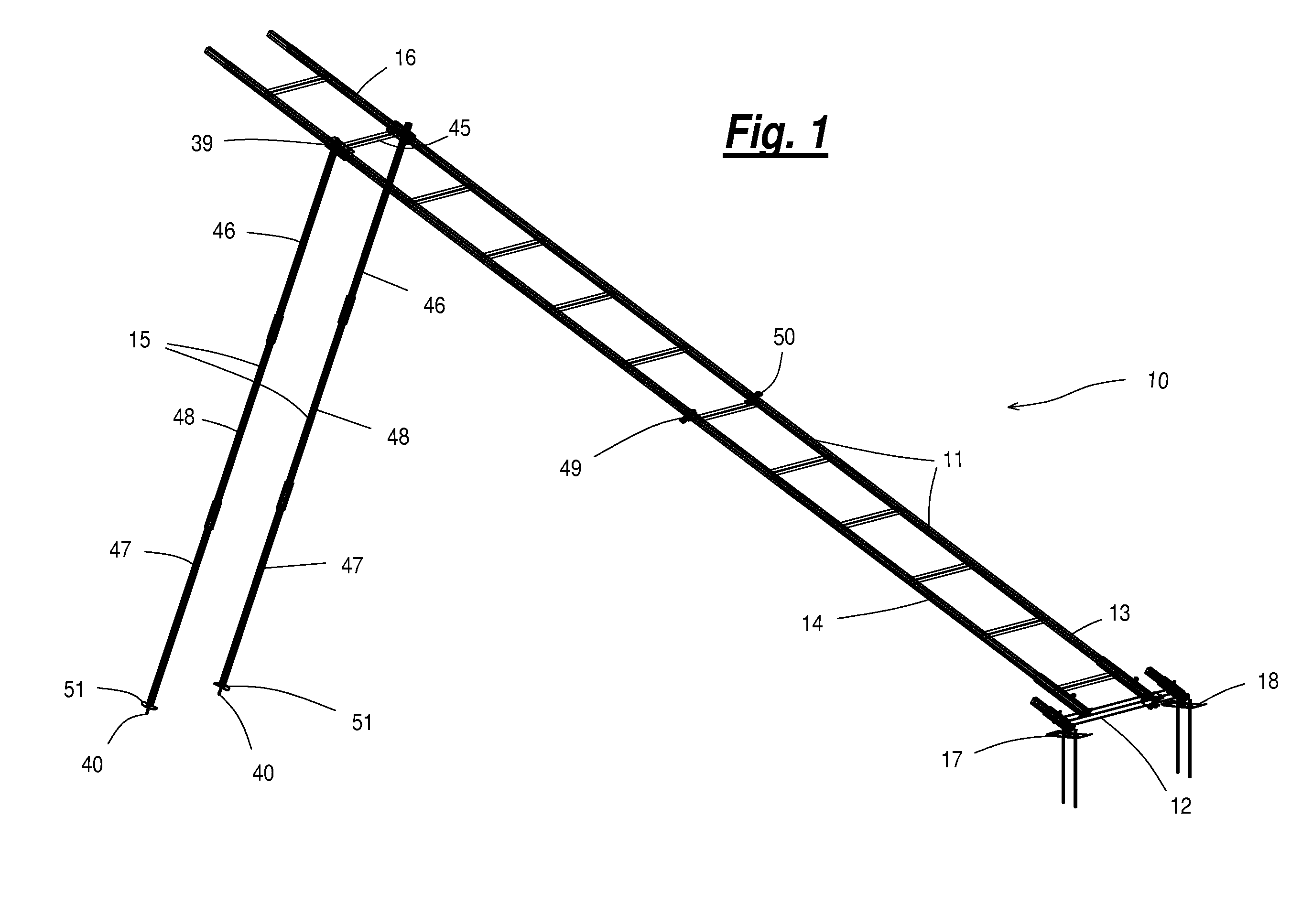 System for erecting ladder stand for hunting