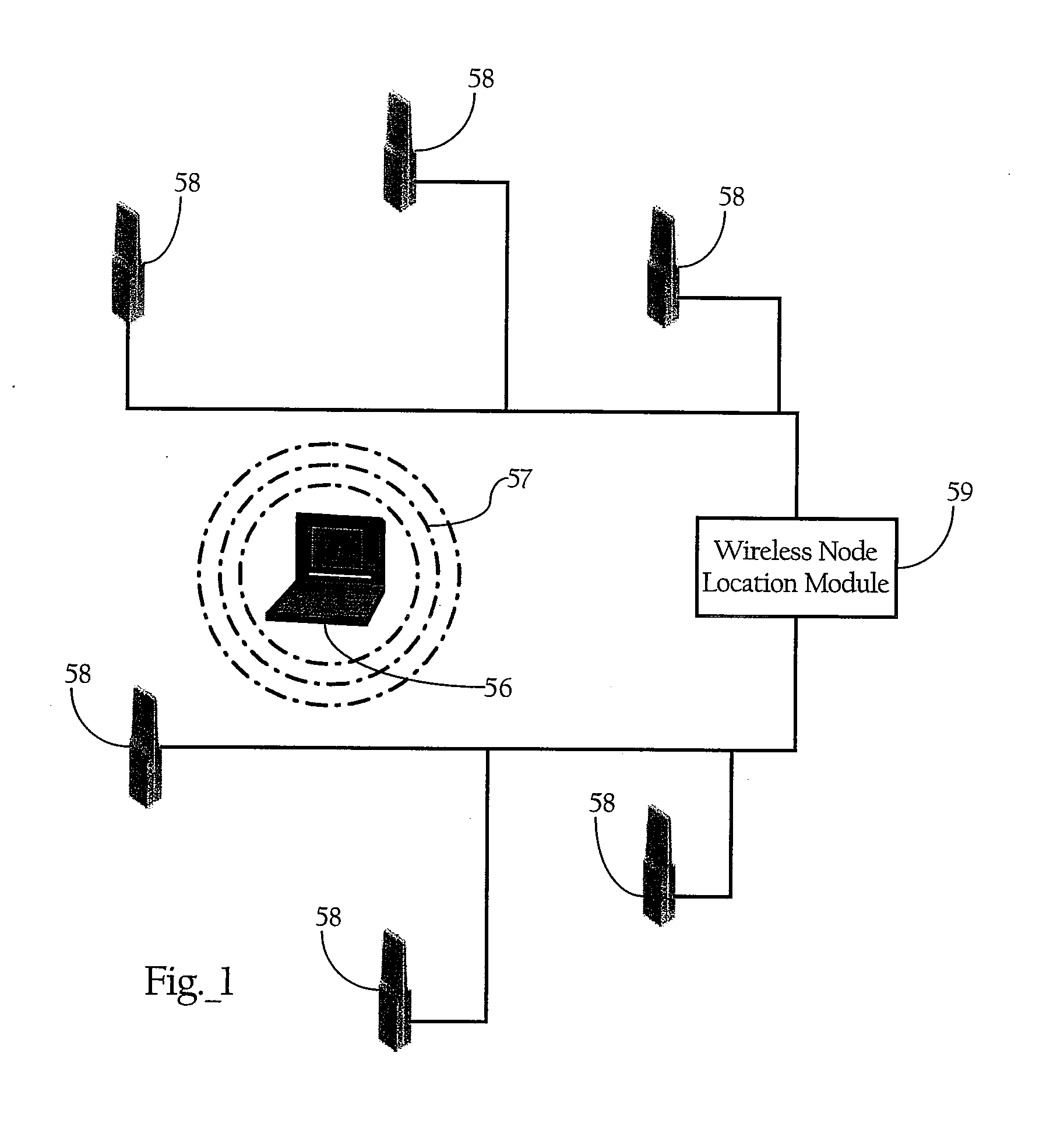 Wireless Node Location Mechanism Featuring Definition of Search Region to Optimize Location Computation