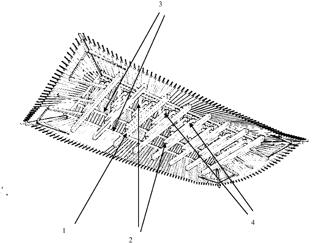 Modeling method for palace type big woodwork roof truss layer and computer equipment