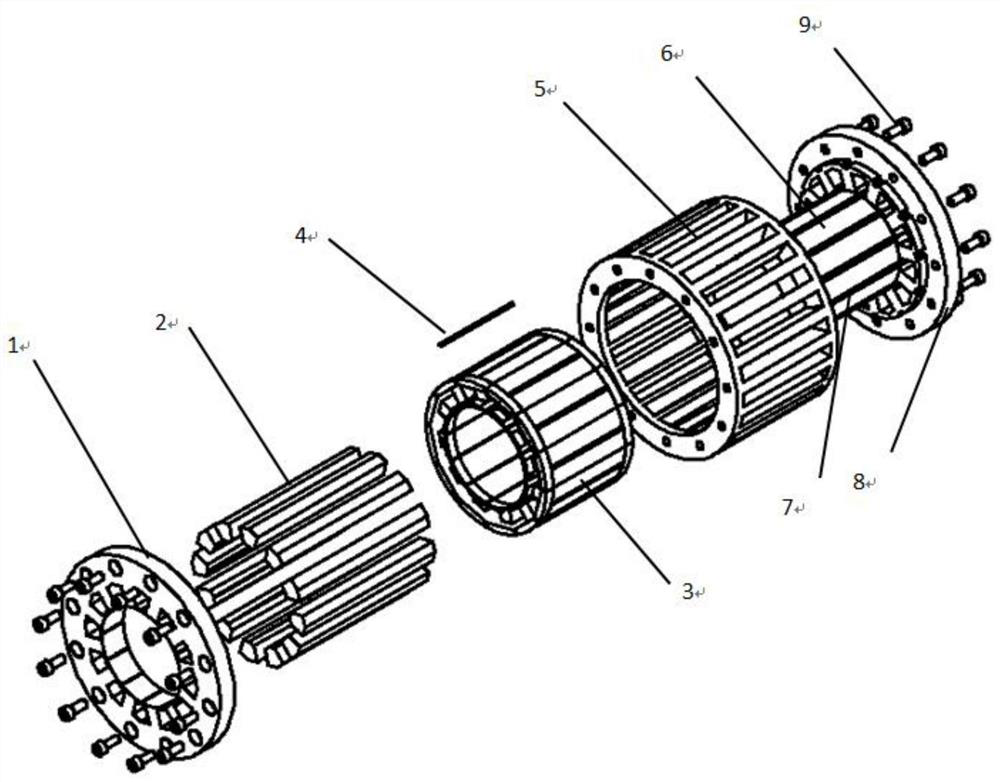 Block type stator forming method under full-size control, block type stator and motor