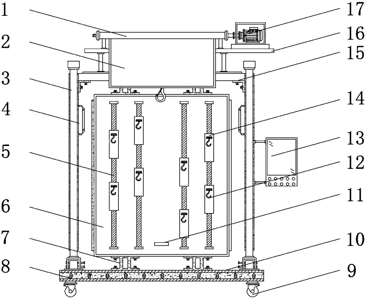 Hanging rack device for instrument