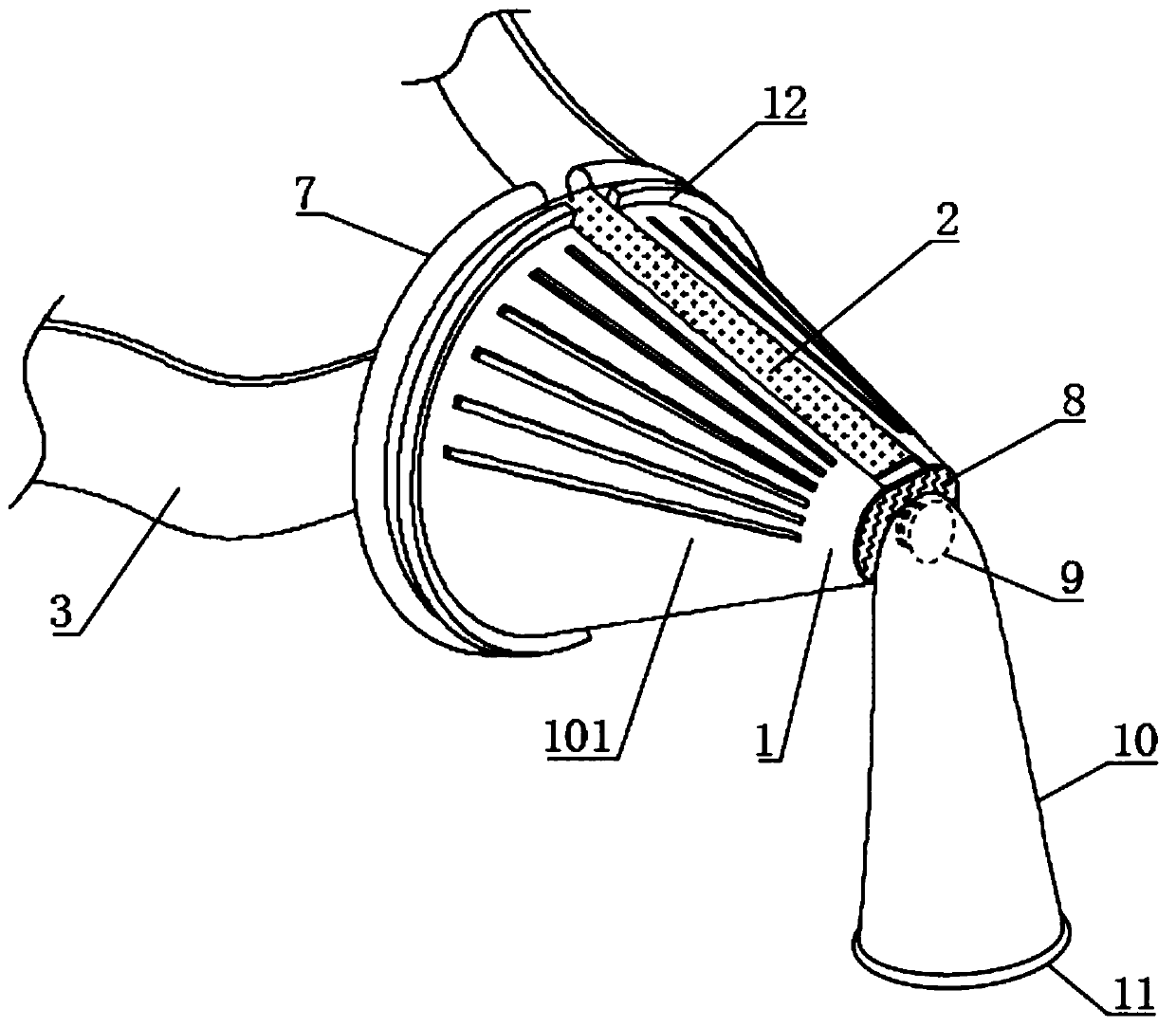 Auxiliary delivery device for medicine treatment on winter buds of mulberry trees