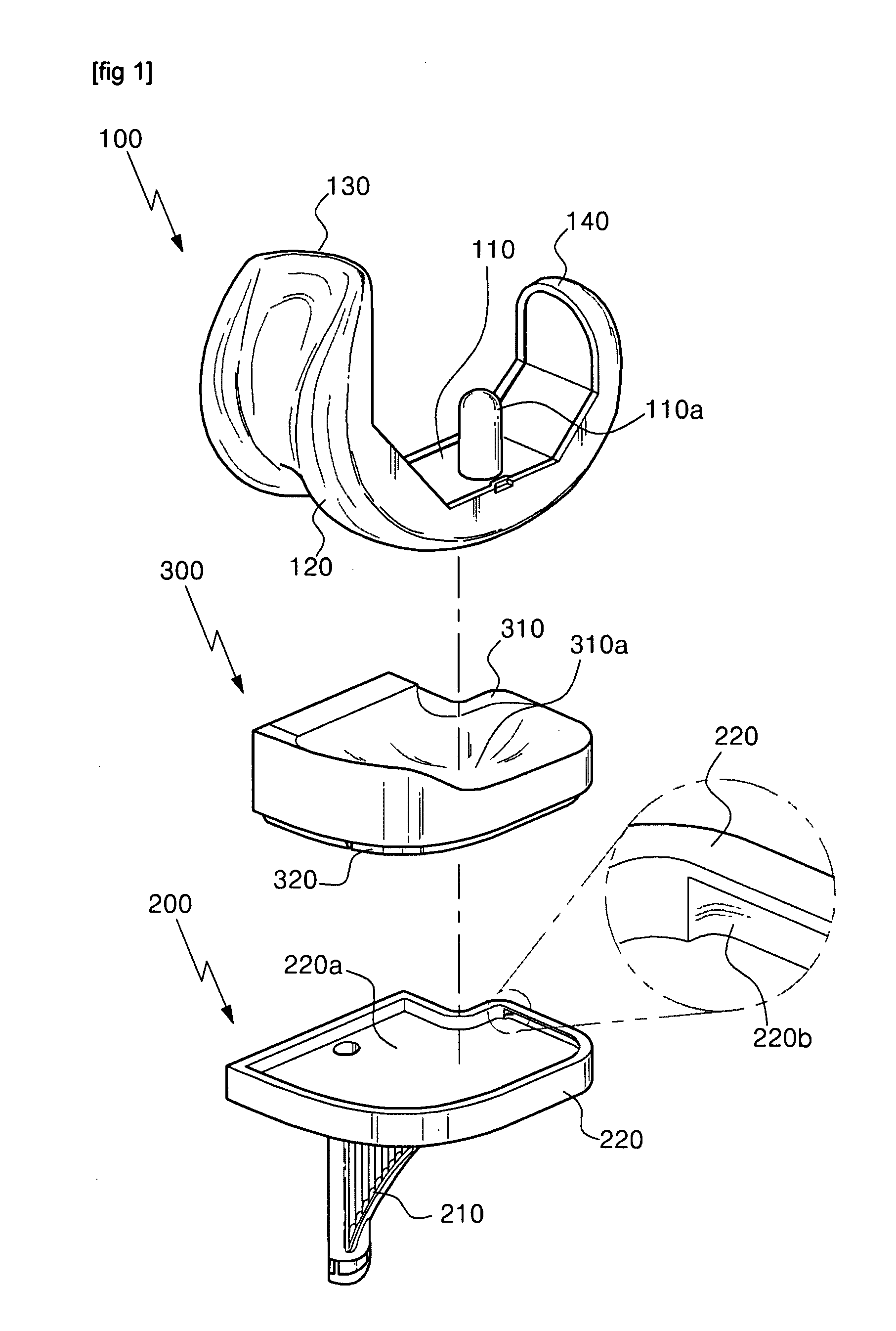 Knee joint prosthesis for bi-compartmental knee replacement and surgical devices thereof