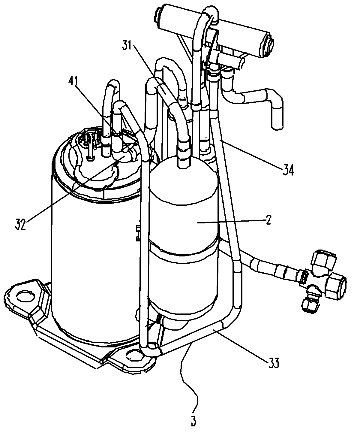Compressor pipeline assembly and air conditioner