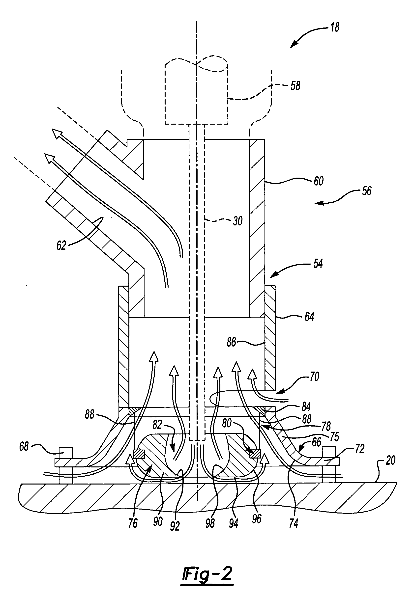 Vacuum nozzle for spray system