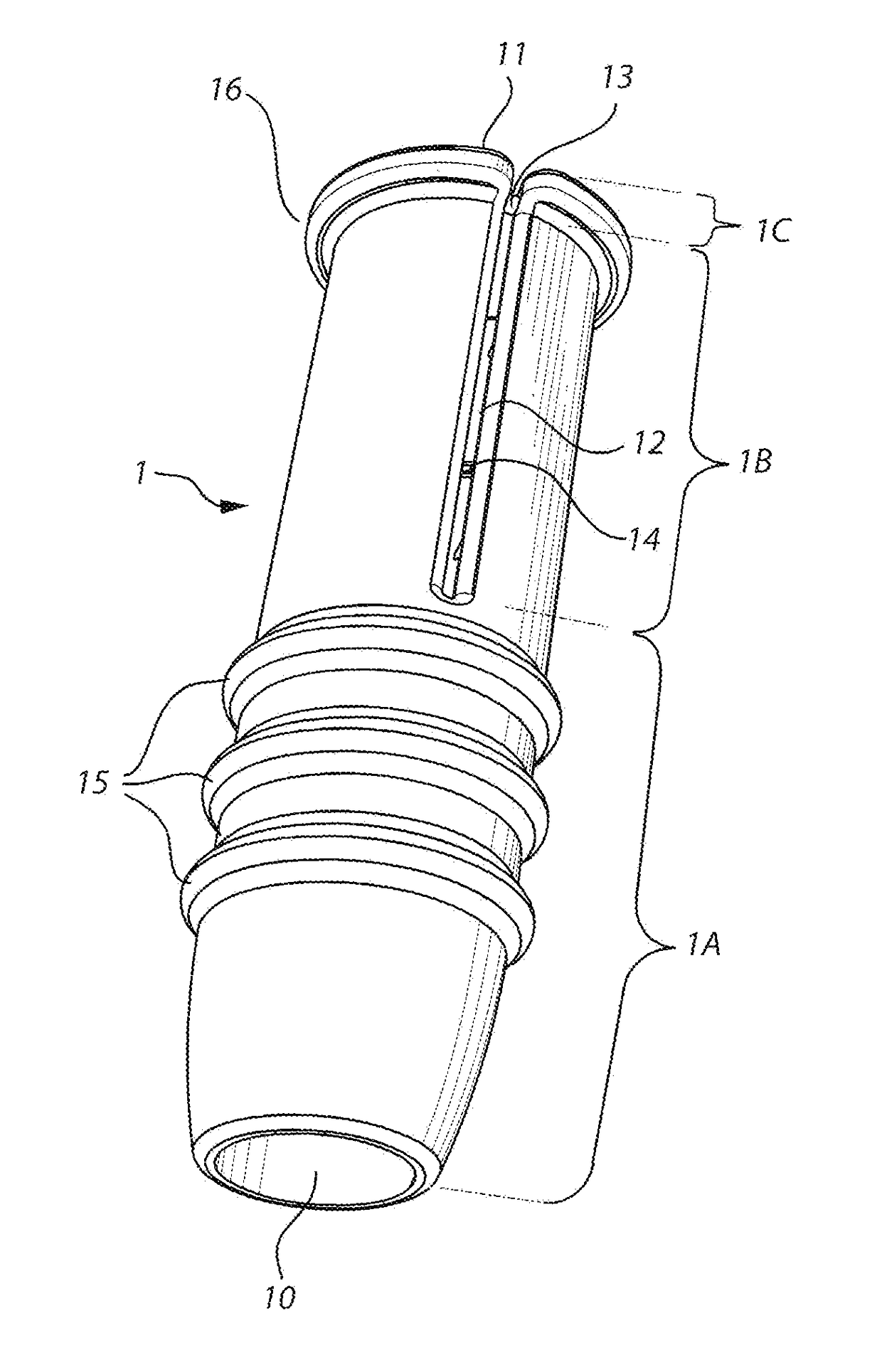 Catheter with partially slitted insertion aid