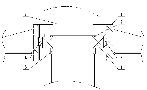 Long-distance vertical floating support shafting structure
