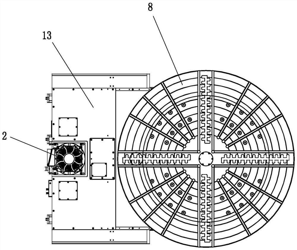 Main shaft transmission arrangement structure of vertical lathe