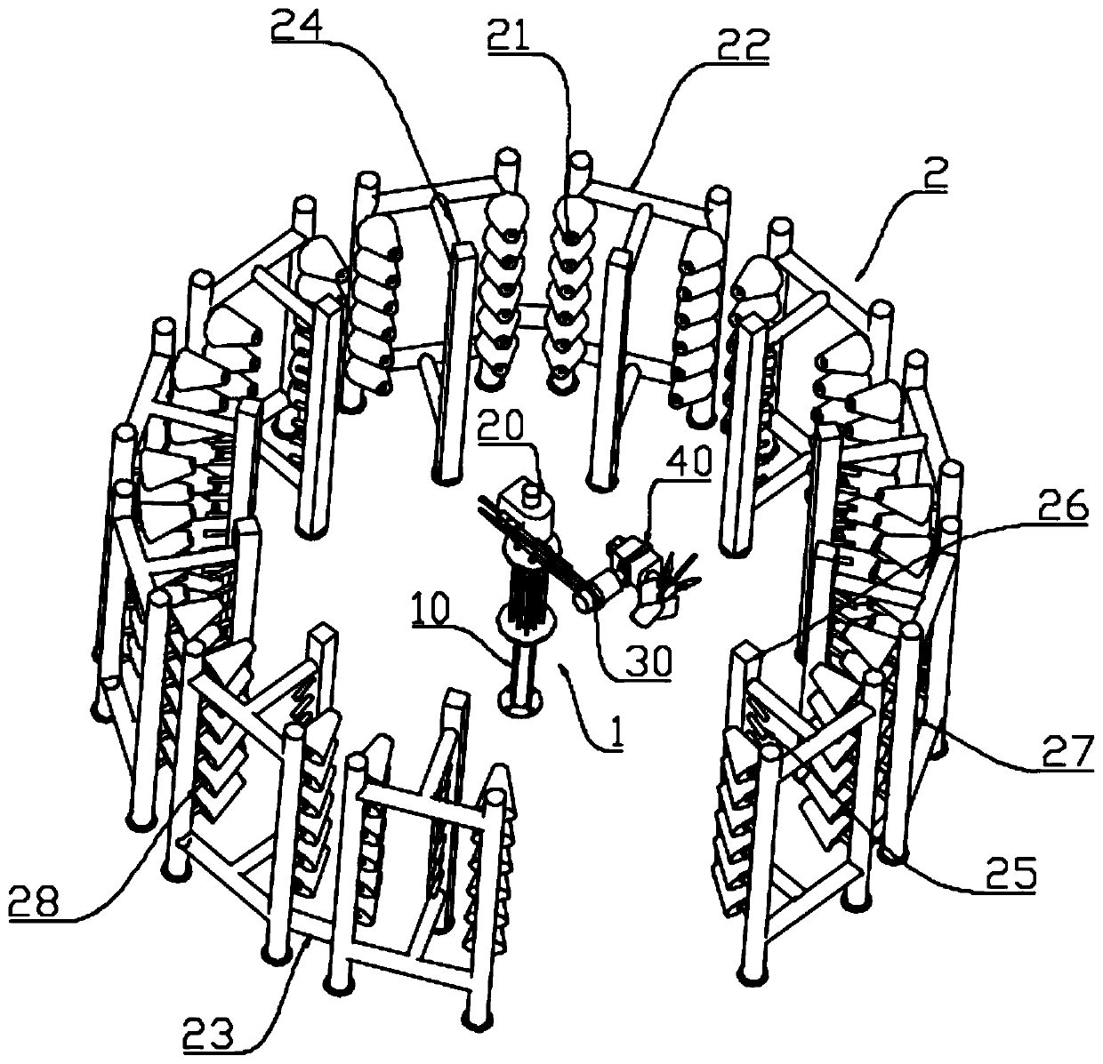 Lifting type energy-saving dust removal and unreeling mechanism with 360-degree sweeping function