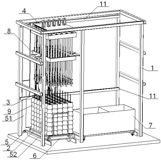 An automatic yarn unloading machine