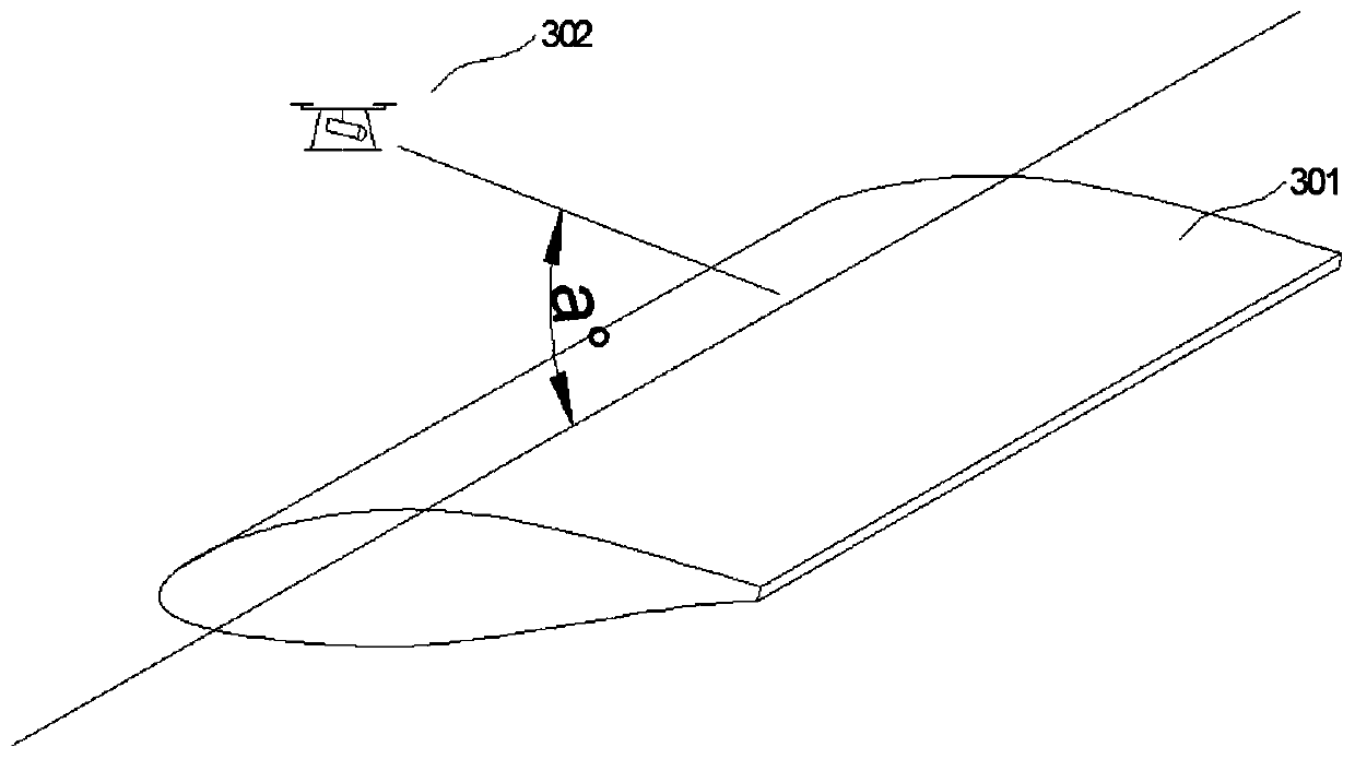 Wind turbine blade outfield unmanned aerial vehicle double-light-source detection system and method
