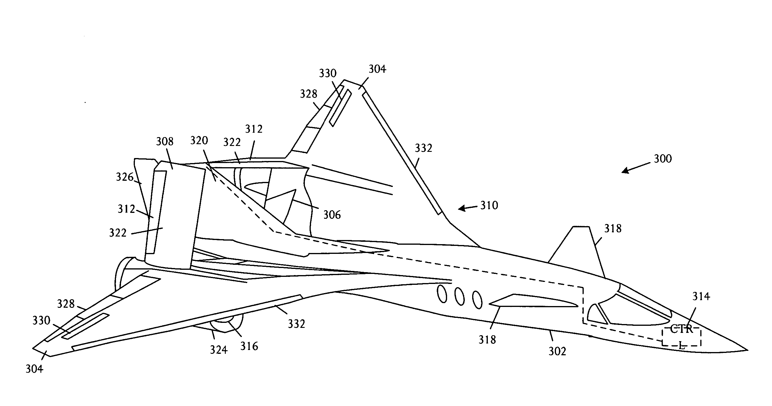 Supersonic aircraft with channel relief control