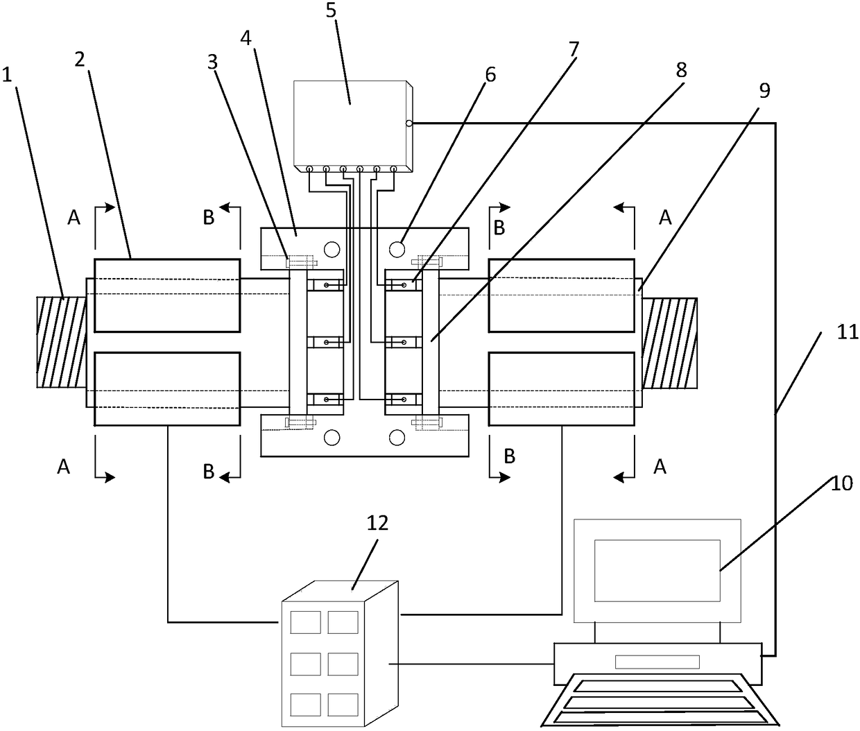 A high-speed ball screw pair double nut pretightening force control device and method