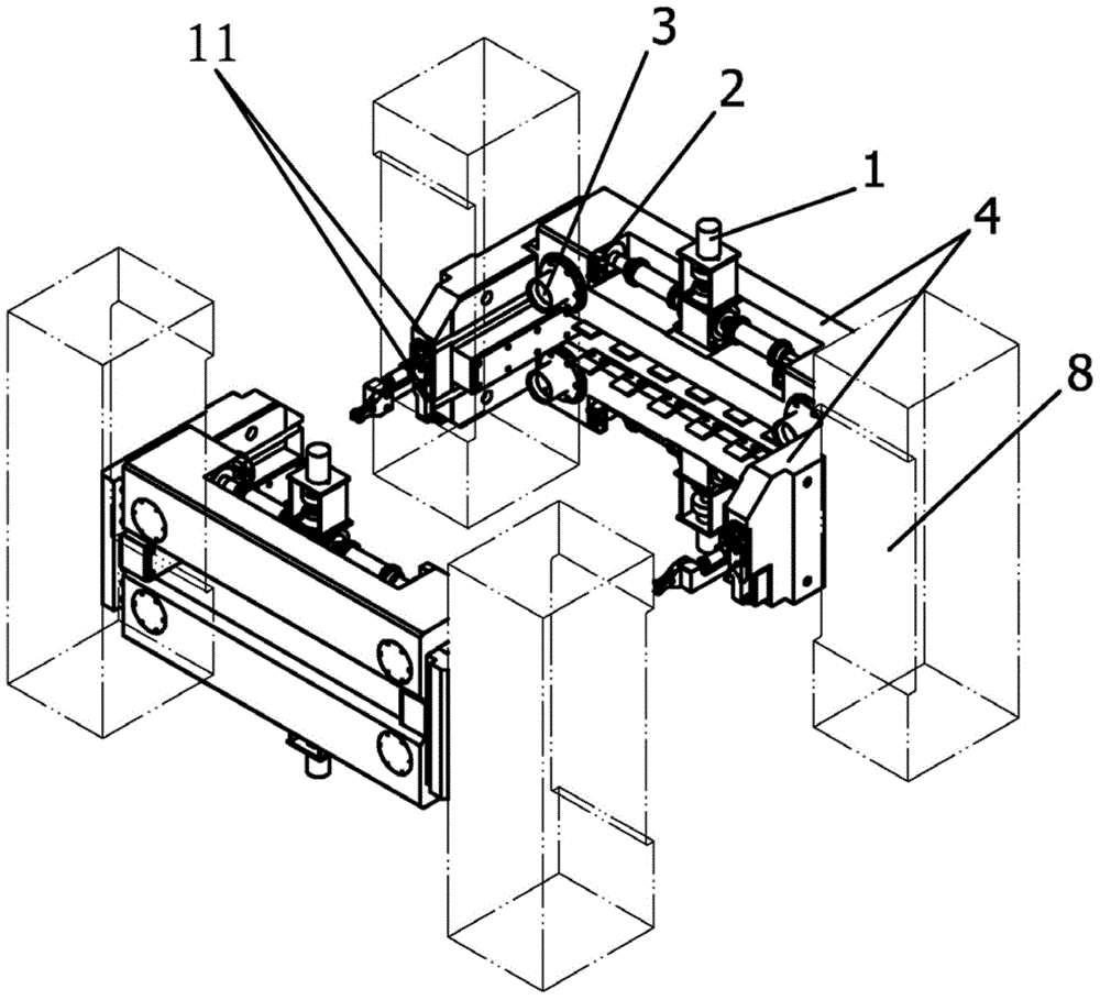 Side supporting device of working roll of cold rolling machine