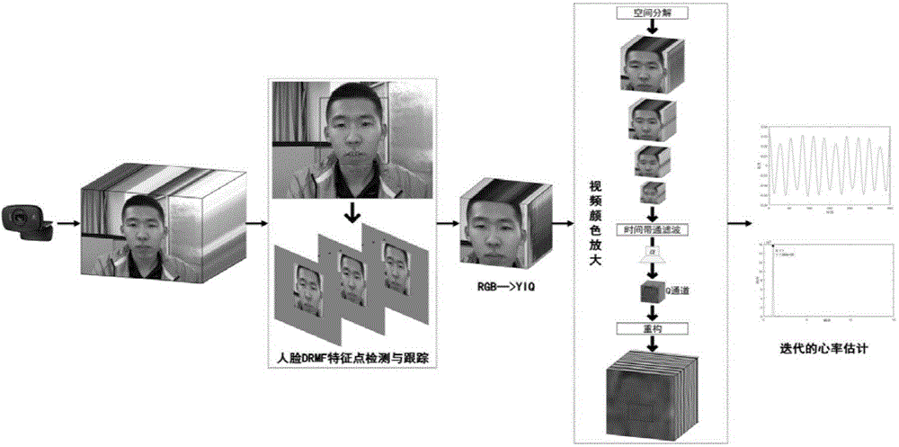 Human face video processing-based heart rate detection method