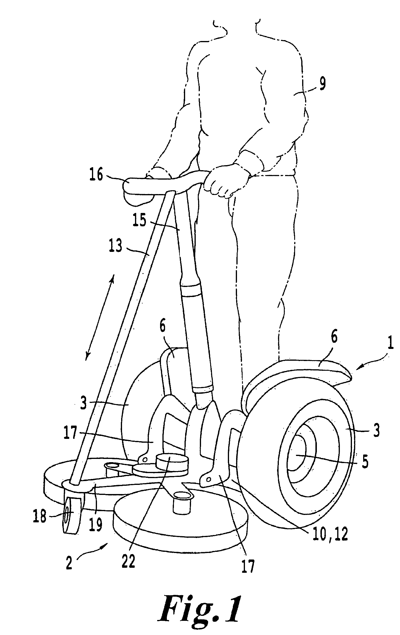 Single-drive-axis vehicle with a platform and/or a seat for a driver