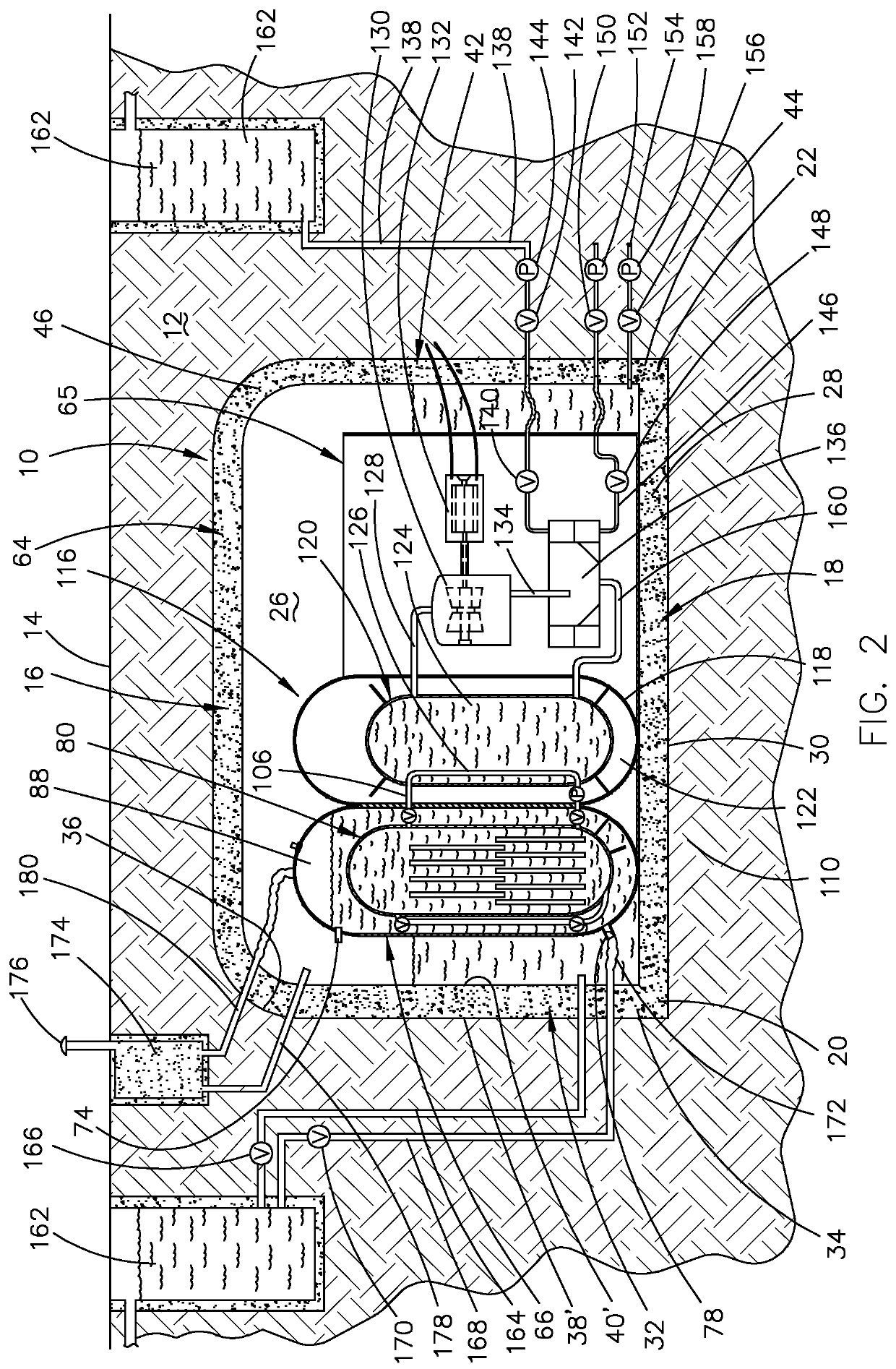 Double containment nuclear power reactor with passive cooling and radiation scrubbing