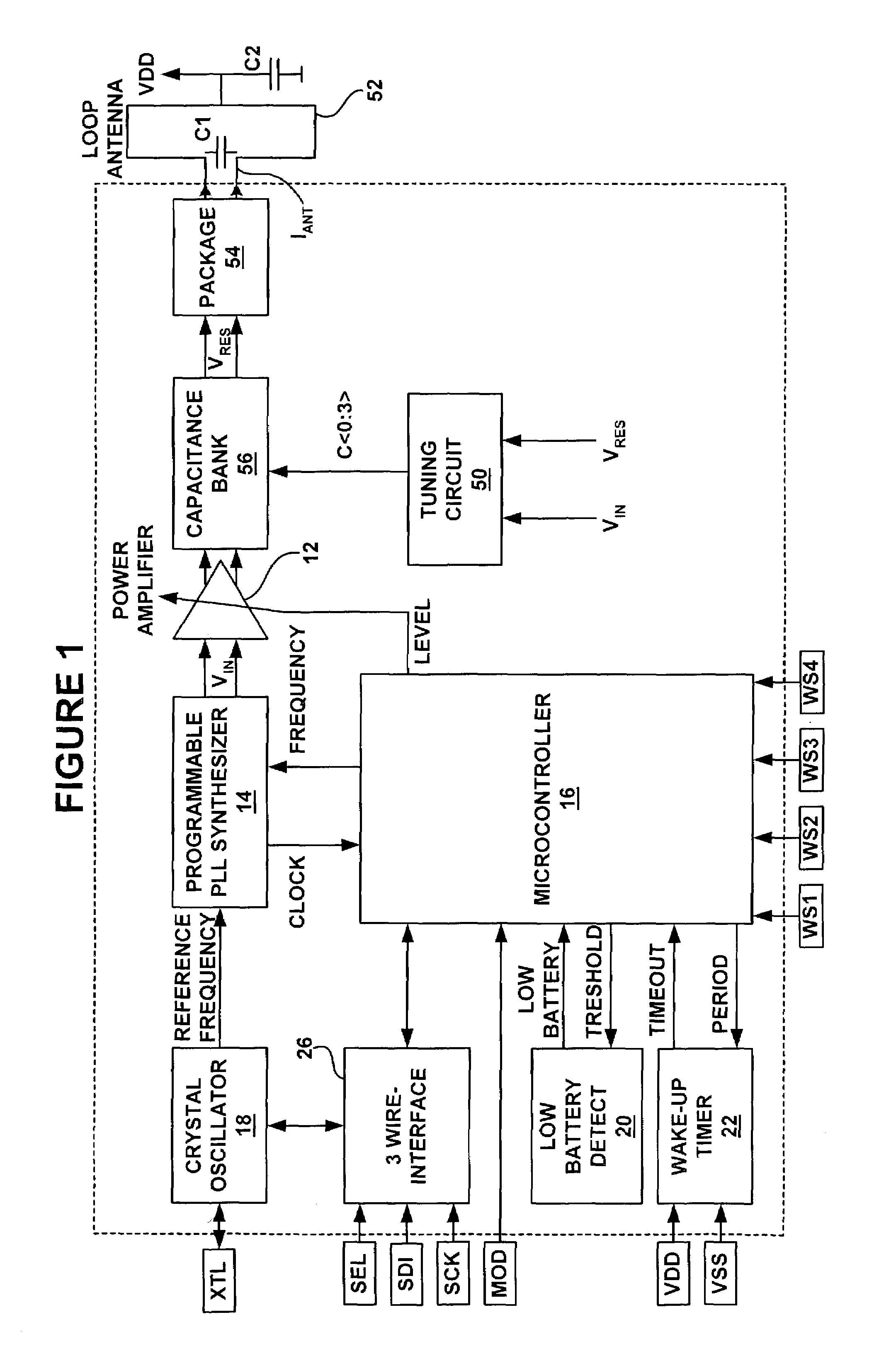 Method and apparatus for automatic tuning of a resonant loop antenna