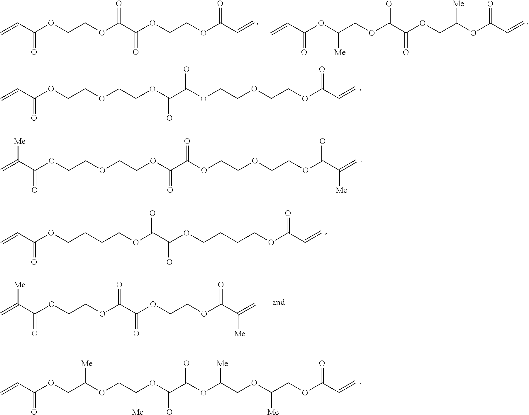 Free radical radiation curable liquids for de-inking substrates