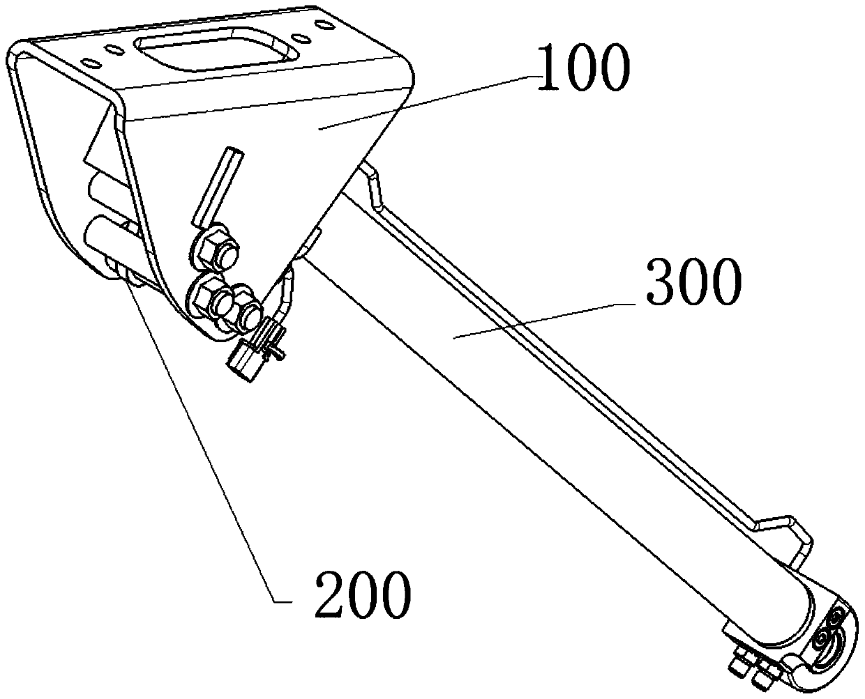 Vehicle hydraulic cylinder rear-tilting-type mechanical floating assembly