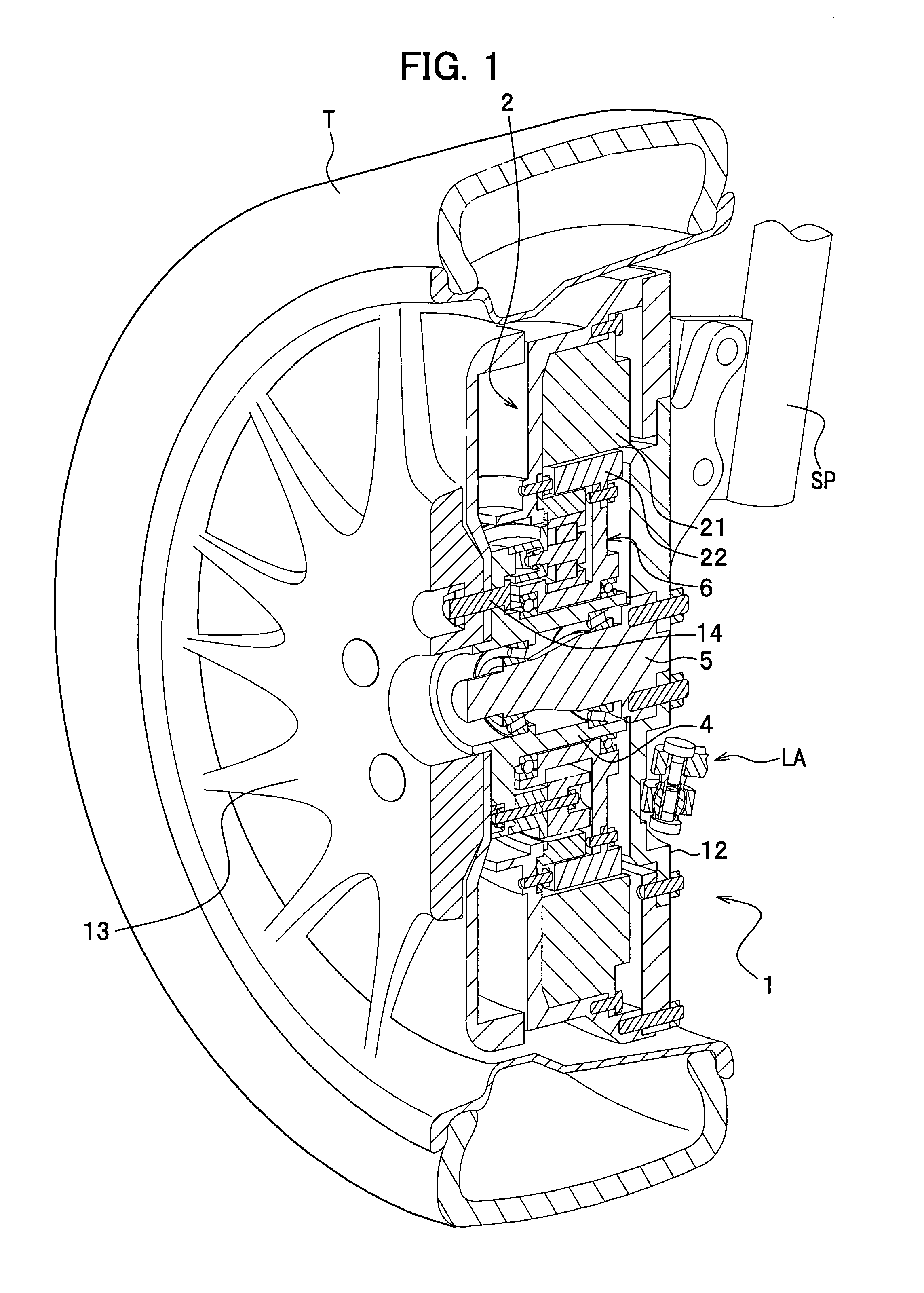 Wheel rotating device for in-wheel motor vehicle